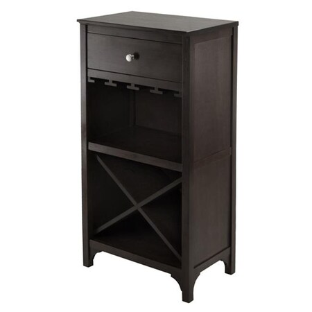 Winsome Trading Winsome Trading 92745 Ancona Modular Wine Cabinet with One Drawer Glass Rack X Shelf 92745